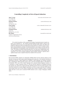Controlling Complexity in Part-of-Speech Induction João V. Graça . @