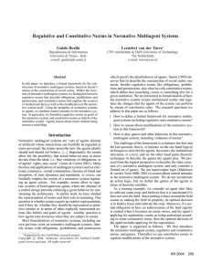 Regulative and Constitutive Norms in Normative Multiagent Systems Guido Boella