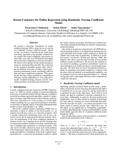 Kernel Carpentry for Online Regression using Randomly Varying Coefﬁcient Model