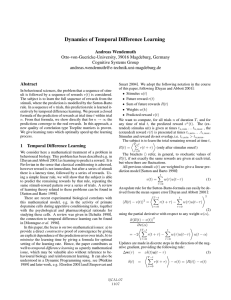 Dynamics of Temporal Difference Learning