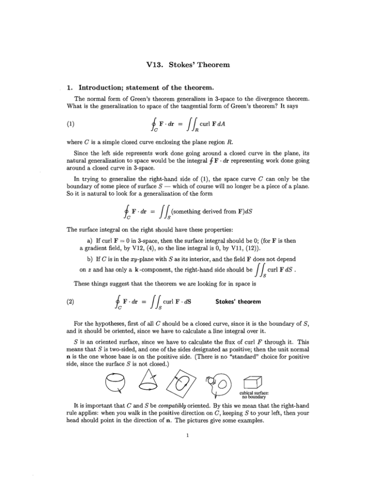 Stokes' Theorem V13.