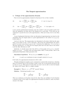 The Tangent approximation