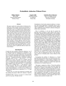 Probabilistic Abduction Without Priors Didier Dubois Angelo Gilio Gabriele Kern-Isberner