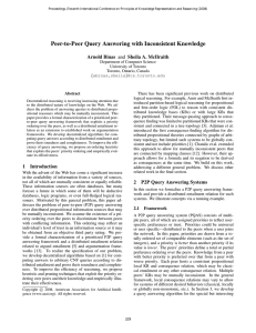 Peer-to- eer Query Answering with Inconsistent Knowledge Arnold Binas