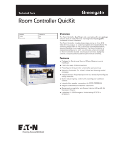 Room Controller QuicKit Greengate Technical Data Overview