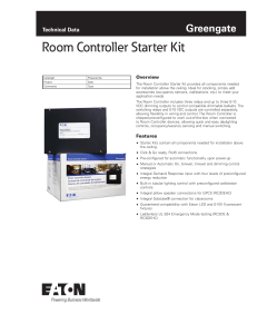 Room Controller Starter Kit Greengate Technical Data Overview