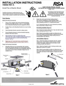 INSTALLATION INSTRUCTIONS V90092 REV A Avoid Fire or Electric Shock