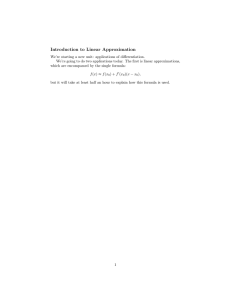 Introduction  to  Linear  Approximation
