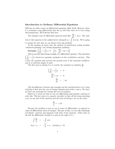 Introduction  to  Ordinary  Diﬀerential  Equations