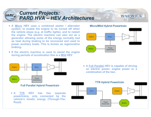 Current Projects: PARD HVA – HEV Architectures