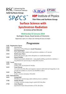 Surface Science with Synchrotron Radiation Programme Solid Surfaces Group