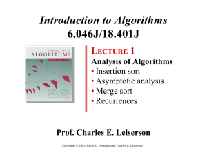 Introduction to Algorithms 6.046J/18.401J L 1