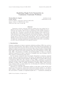 Exploiting Single-Cycle Symmetries in Continuous Constraint Problems Vicente Ruiz de Angulo Carme Torras