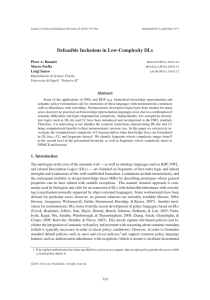 Defeasible Inclusions in Low-Complexity DLs Piero A. Bonatti @ .