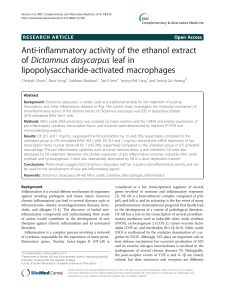 Anti-inflammatory activity of the ethanol extract of Dictamnus dasycarpus leaf in