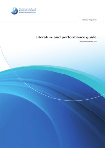 Literature and performance guide First examinations 2013 Diploma Programme