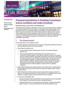 Proposed amendments to Gambling Commission licence conditions and codes of practice