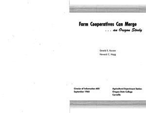 Farm Cooperatives Can Merge , , , Otego* Study AH