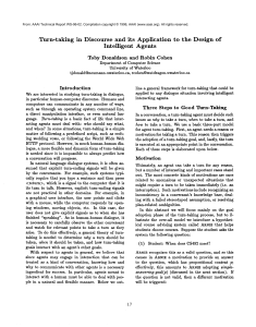 Turn-taking  in  Discourse  and  its ... to  the  Design  of Intelligent Agents