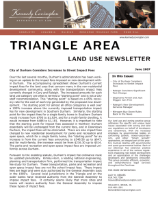 TRIANGLE AREA LAND USE NEWSLETTER In this Issue: