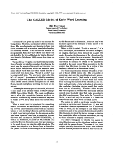 The  CALLED Model  of  Early Word  Learning