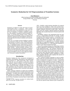 Symmetry Reduction for SAT Representations of Transition Systems Jussi Rintanen