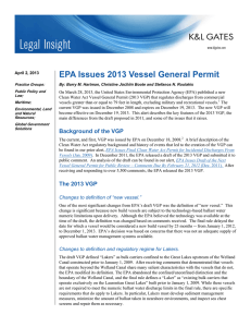 EPA Issues 2013 Vessel General Permit
