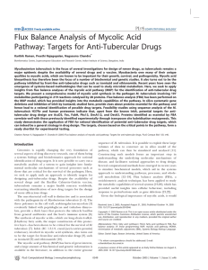 Flux Balance Analysis of Mycolic Acid Pathway: Targets for Anti-Tubercular Drugs