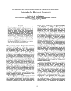 Ontologies for  Electronic Commerce