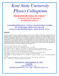 Kent State University Physics Colloquium  PROFESSOR CHIA-FU CHOU