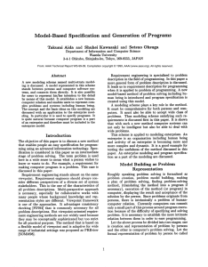 Model-Based  Specification and  Generation of  Programs