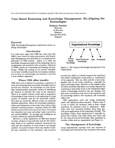 Re-Aligning the Case  Based  Reasoning and  Knowledge  Management: