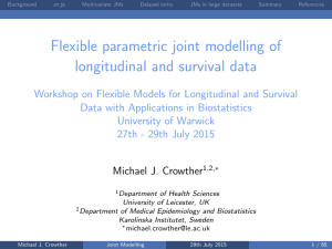 Flexible parametric joint modelling of longitudinal and survival data