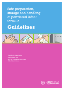 Guidelines Safe preparation, storage and handling of powdered infant
