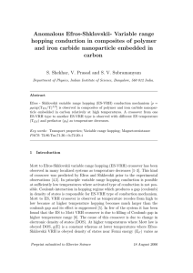 Anomalous Efros-Shklovskii- Variable range hopping conduction in composites of polymer