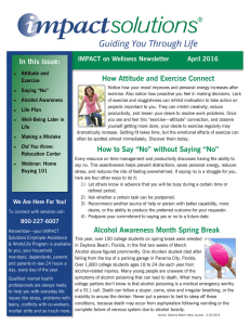 In this issue: How Attitude and Exercise Connect IMPACT on Wellness Newsletter