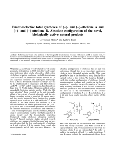 Enantioselective total syntheses of (+)- and (−)-ottelione A and