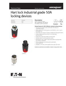 Hart lock industrial grade 50A locking devices Technical Data Description