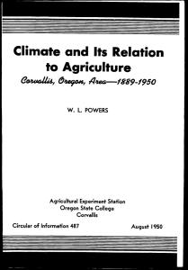Climate and Its Relation to Agriculture eaII, %eqoøt, 4'zez-1889-1950 W. 1. POWERS