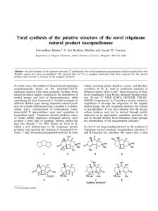 Total synthesis of the putative structure of the novel triquinane