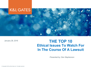 THE TOP 10  Ethical Issues To Watch For