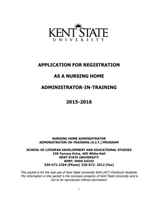 APPLICATION FOR REGISTRATION AS A NURSING HOME ADMINISTRATOR-IN-TRAINING