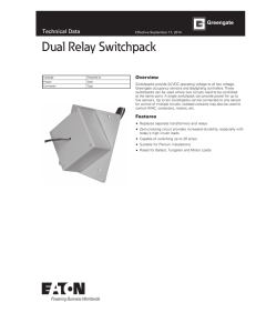 Dual Relay Switchpack Technical Data Overview