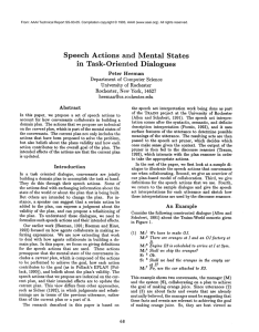 Speech  Actions and  Mental  States in  Task-Oriented Dialogues