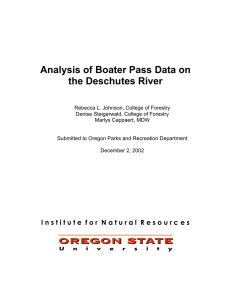 Analysis of Boater Pass Data on the Deschutes River