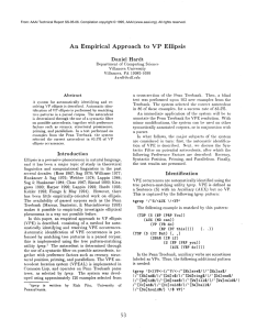 An  Empirical Approach  to  VP Ellipsis
