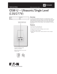 OSW-U – Ultrasonic/Single Level (120/277V) Technical Data Overview