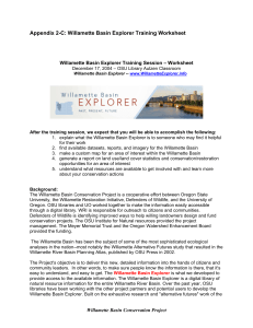 Appendix 2-C: Willamette Basin Explorer Training Worksheet