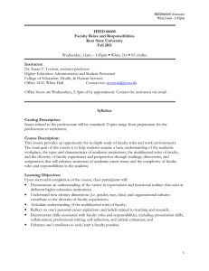 HIED 66660 Faculty Roles and Responsibilities Kent State University