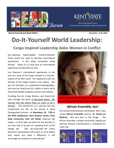 Do-It-Yourself World Leadership:  Congo Inspired Leadership Aides Women in Conflict
